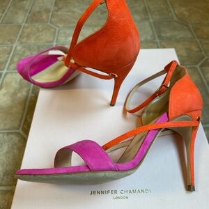 Vibrant Pink and Orange Minimalist Sandals